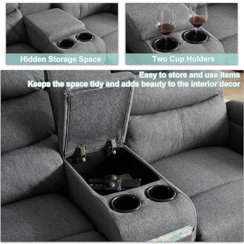 Brown 2 Seater Manual Recliner Loveseat Sofa Q24215