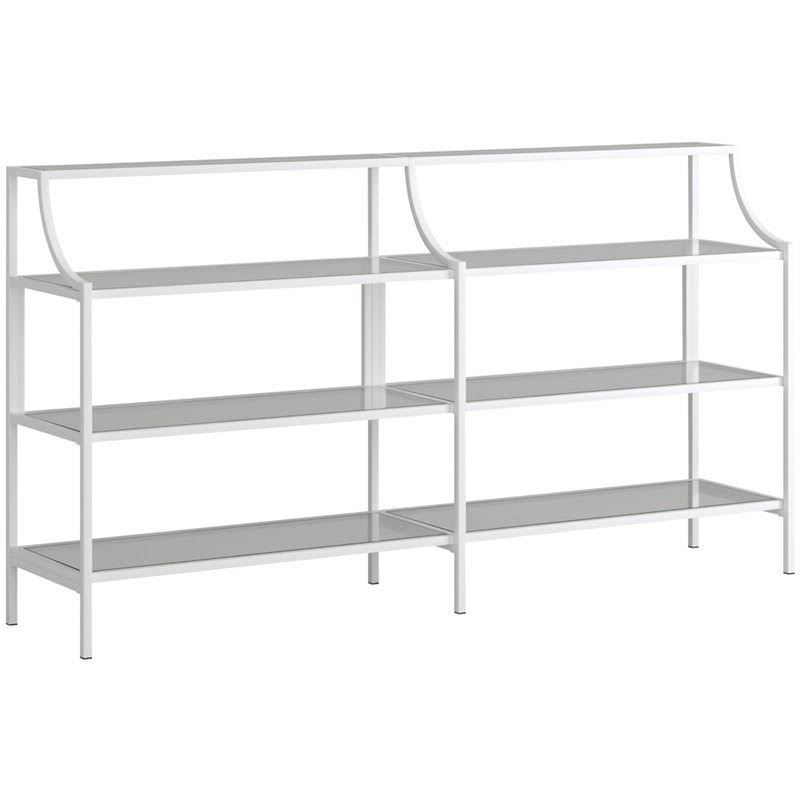 2 Piece Bookcase and Console Table Set in White U22853