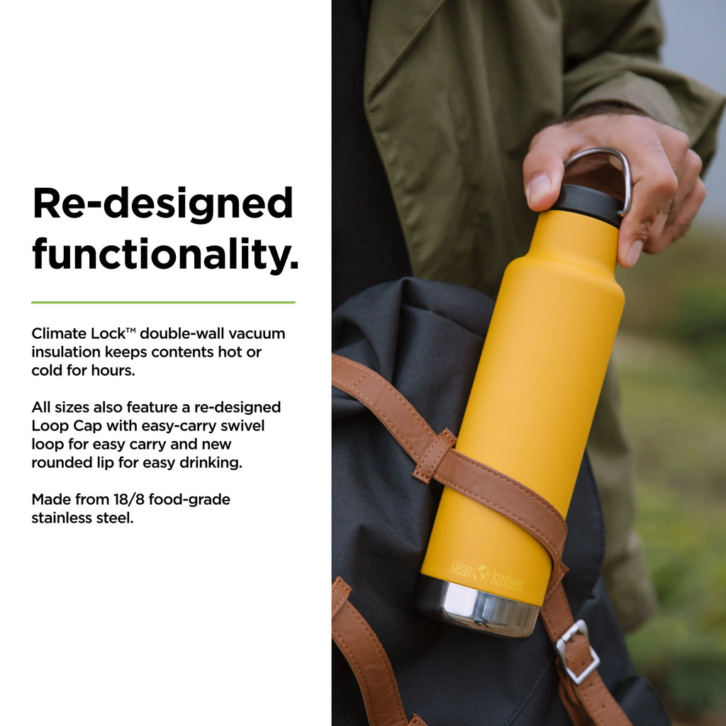 Insulated Classic Bottle with Loop Cap, 20oz, Marigold M968