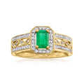 0.40 Carat Emerald and .22 ct. t.w. Diamond Halo Ring in 14kt Yellow Gold H562688