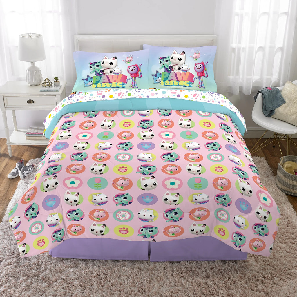 Full Bed in a Bag Comforter and Sheets Blue and Pink E1869