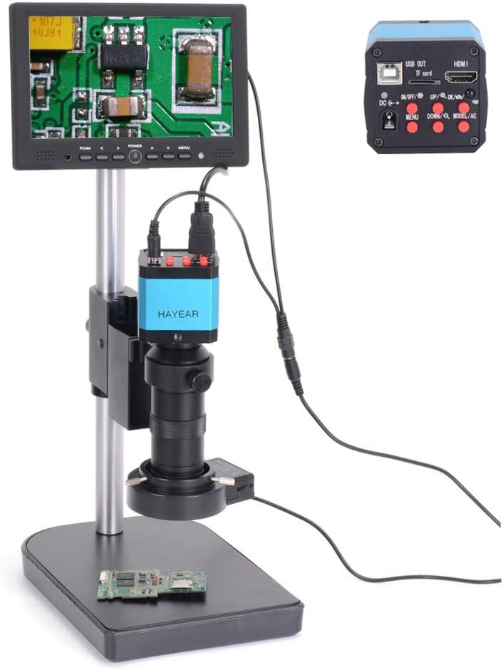 14MP HDMI USB Digital Industry Microscope Camera 100X Zoom C-Mount Lens 8GB TF Card 7 inch HDMI LCD Monitor B3628