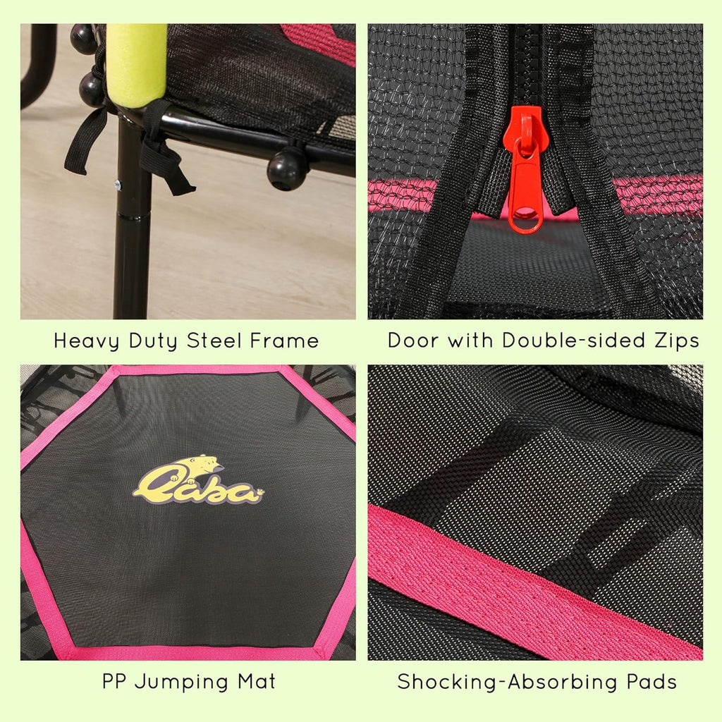 Kids Small Trampoline With Enclosure, Springfree Toddler Trampoline With Net, Black I931741
