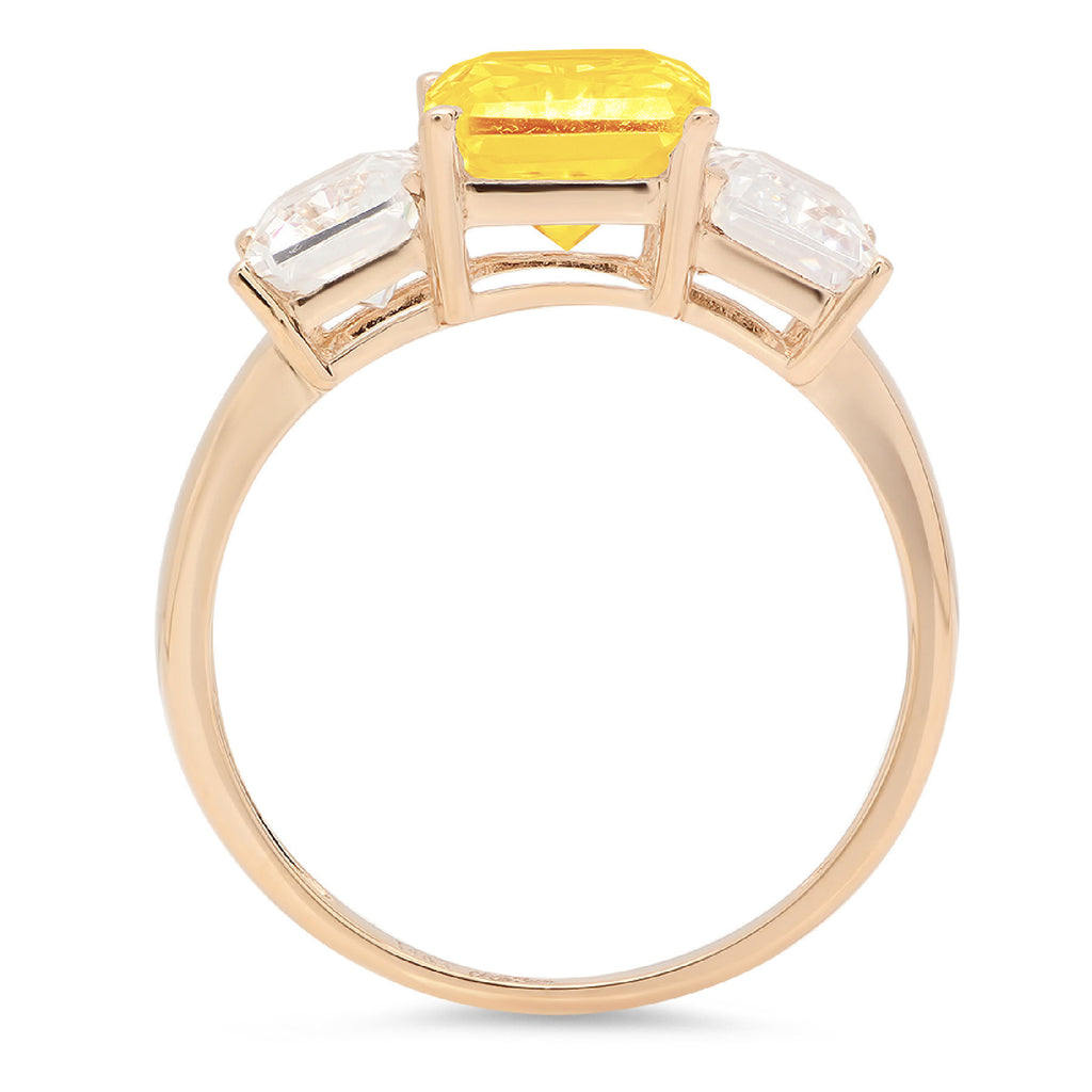 18K Yellow Gold Three-Stone Ring I90820