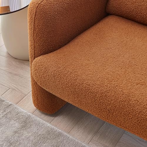 Cream Lambskin Sherpa Fabric Accent Chair Y56996