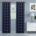 Navy Blue Blackout Grommet Curtain Set Of 2 J105508