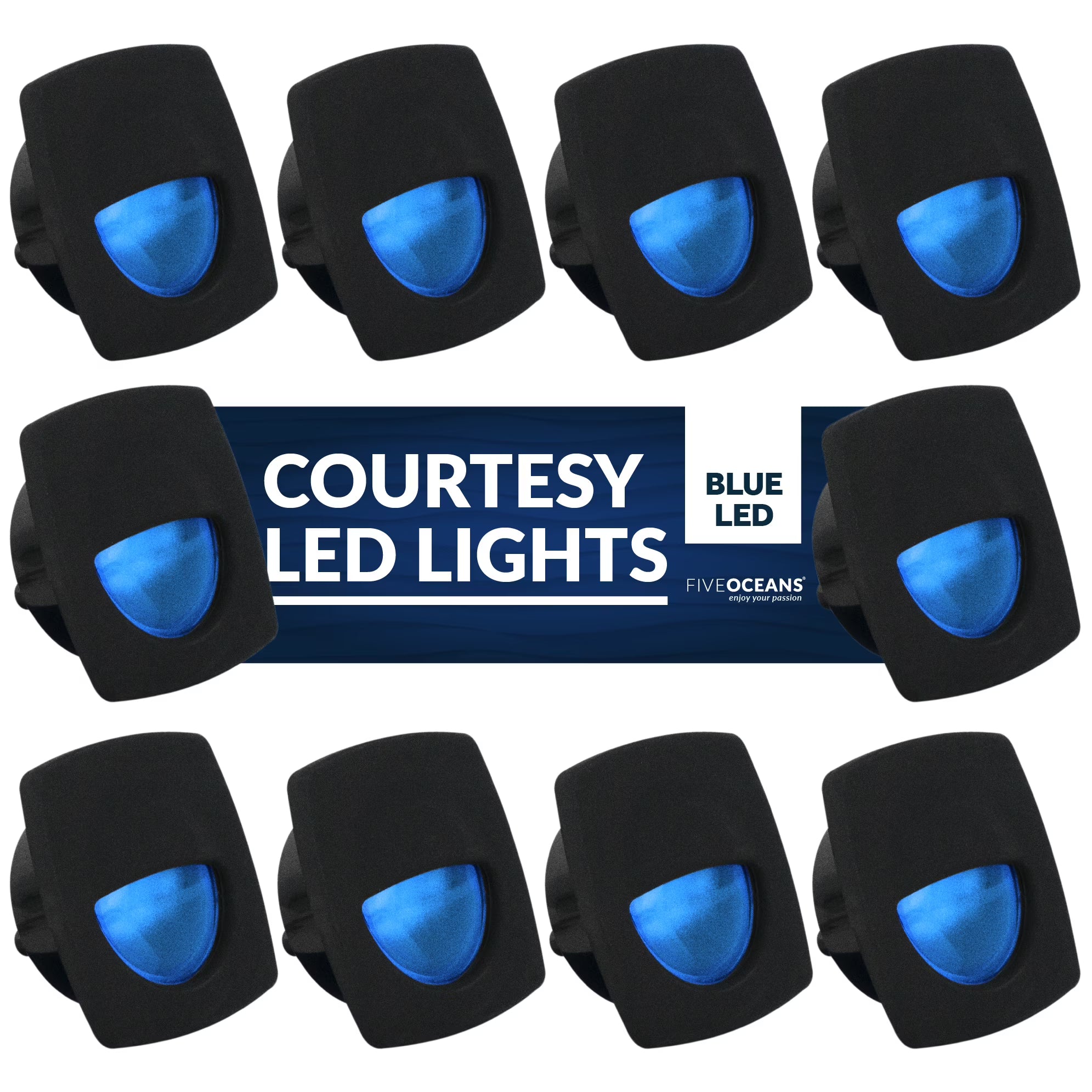 10 Pack Blue LED Marine Courtesy Lights Z5936