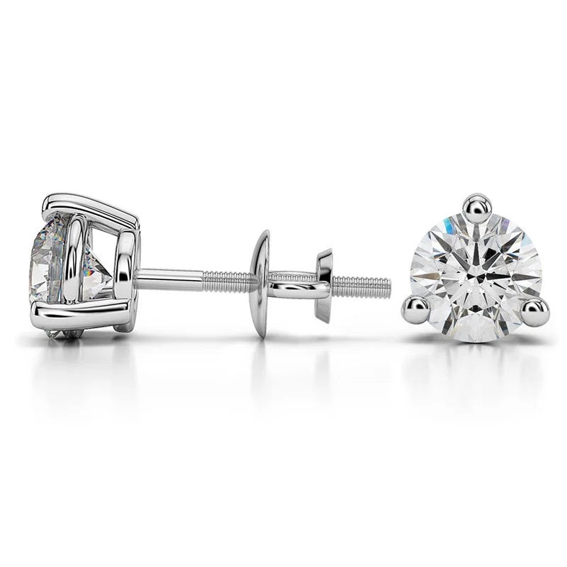 14K White Gold Diamond Stud Earrings D2929