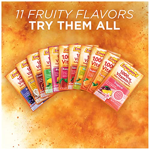 1000mg Vitamin C Powder with Antioxidants, B Vitamins and Electrolytes, Strawberry Kiwi Flavor - 30 Count S782