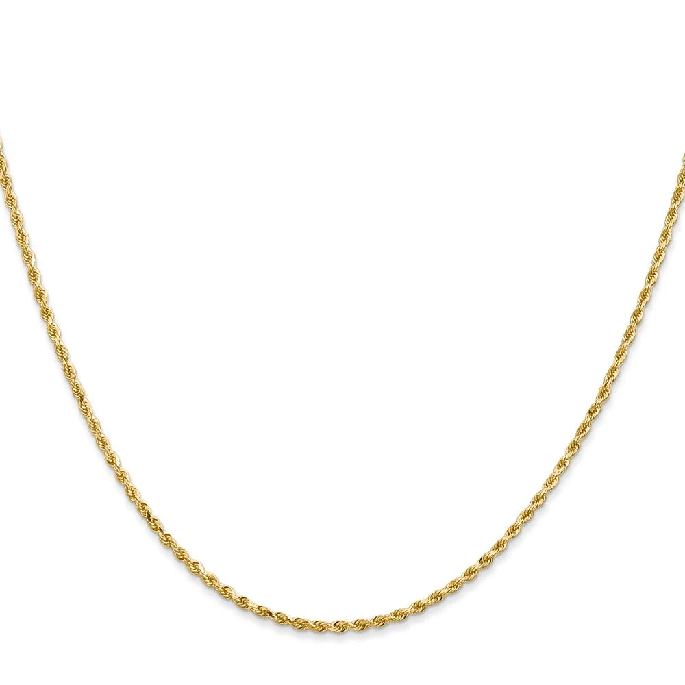 14K 14 inch 1.5mm Diamond-cut Rope Chain with Lobster Clasp C55272