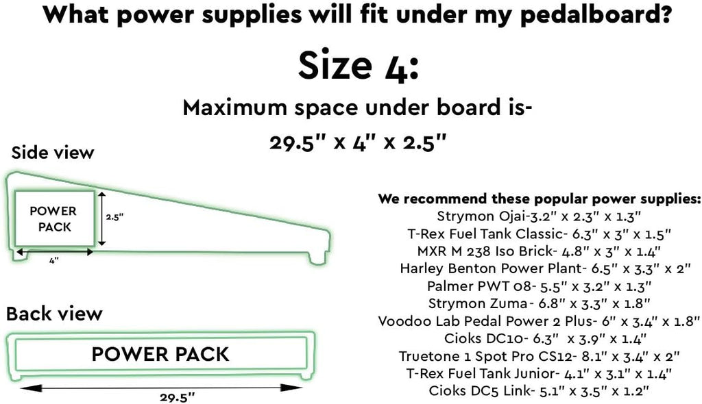 Extra Large 4 Pedalboard and Carry Case for Guitar Effects H617802