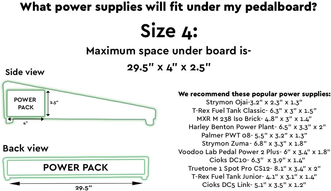 Extra Large 4 Pedalboard and Carry Case for Guitar Effects H617802