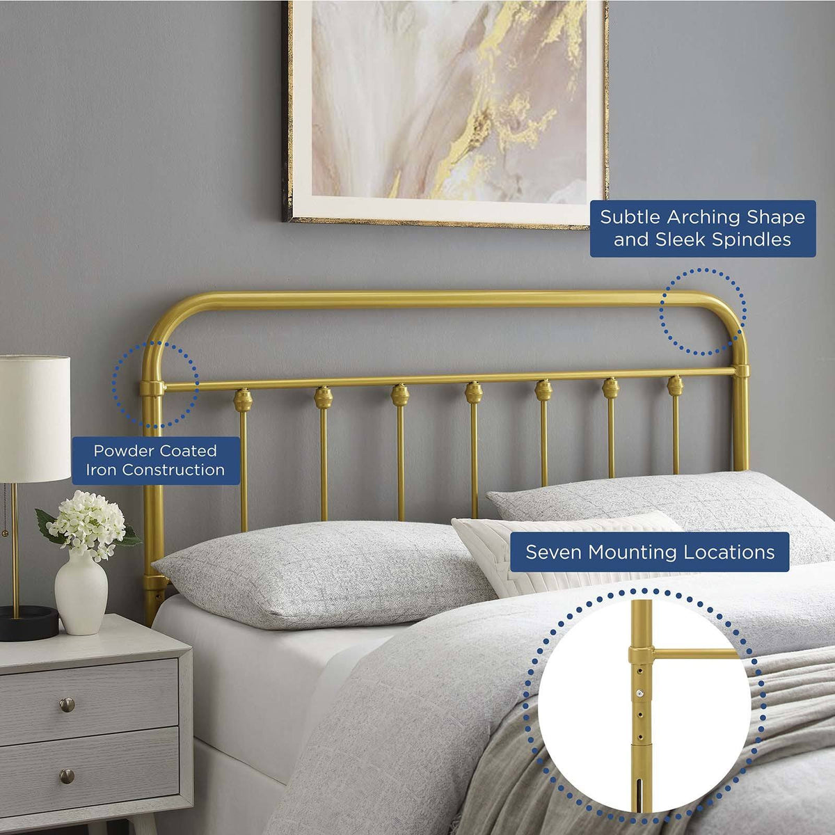 Gold King Metal Headboard F9044