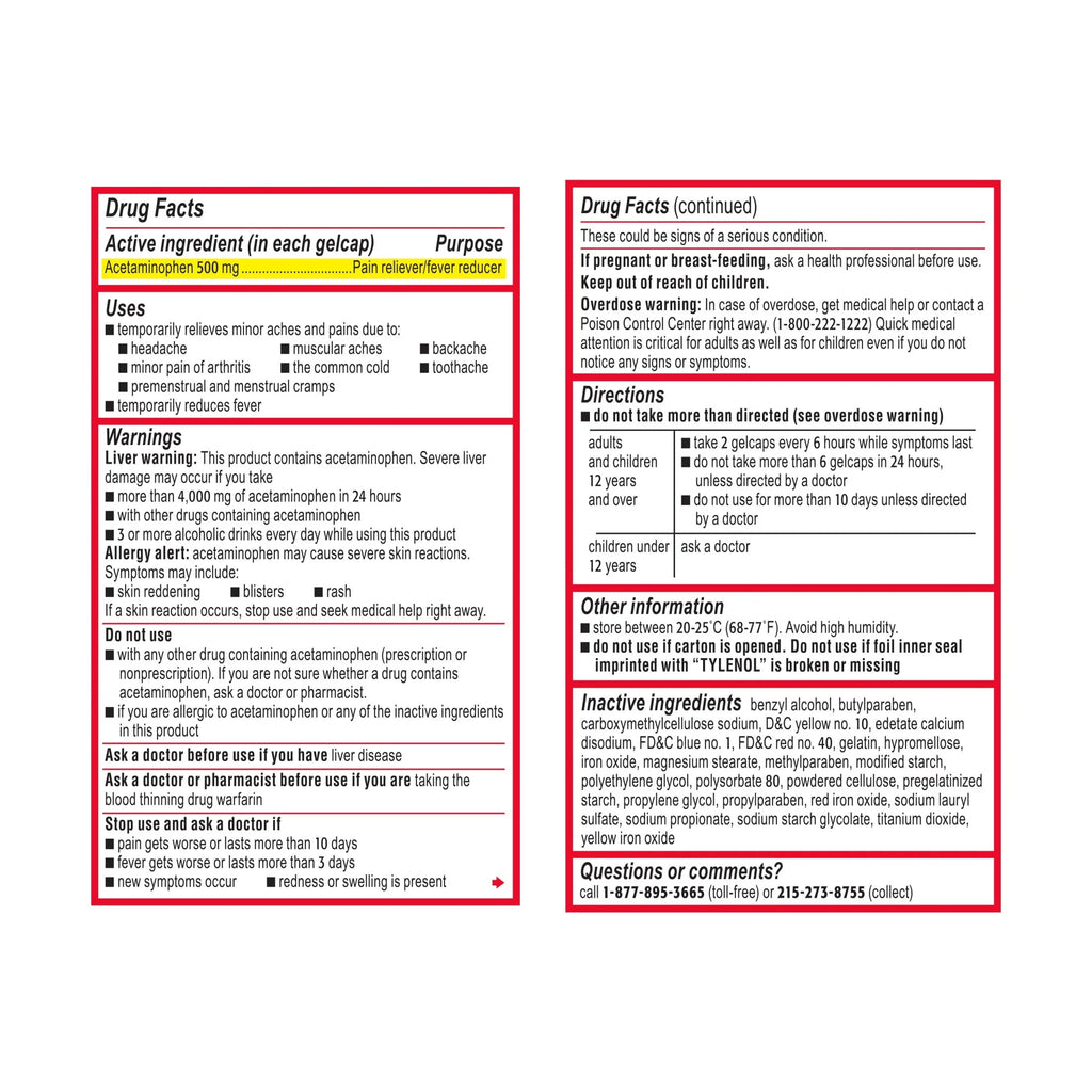Extra Strength Acetaminophen Rapid Release Gels, 100 ct A31595