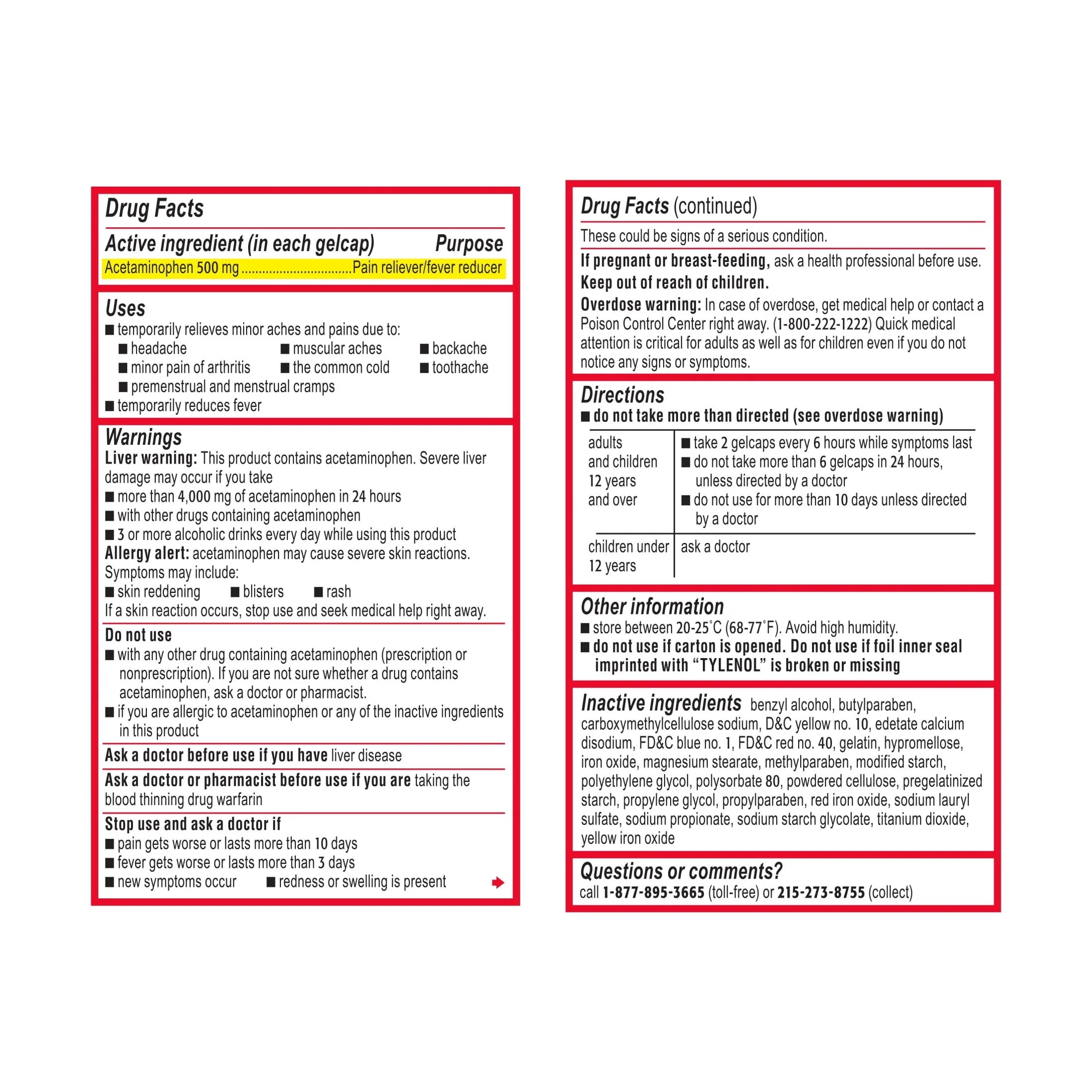 Extra Strength Acetaminophen Rapid Release Gels, 100 ct A31595