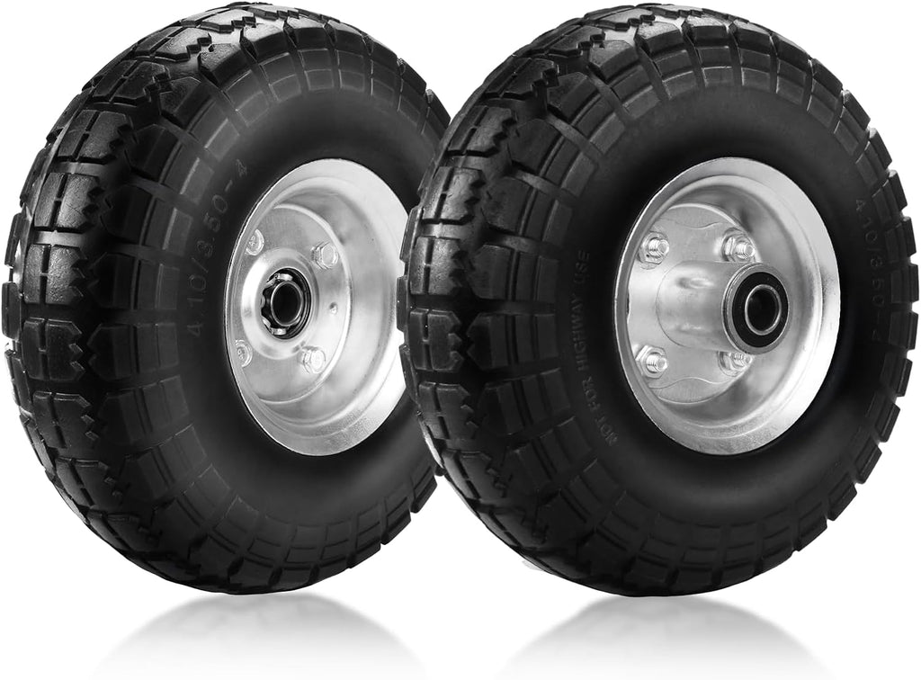 10 Inch Solid Rubber Tires with 5/8" Axle Holes (2 Pack) Q119