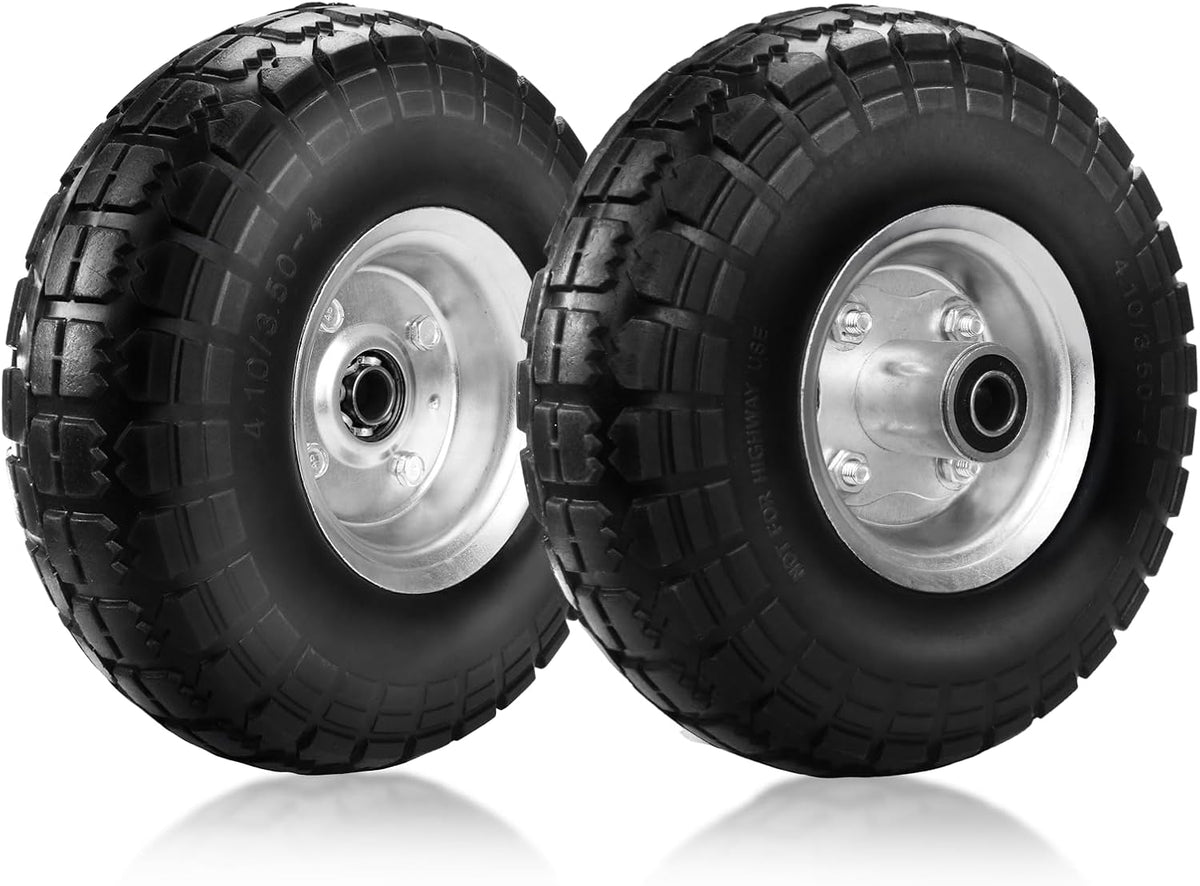10 Inch Solid Rubber Tires with 5/8" Axle Holes (2 Pack) Q119