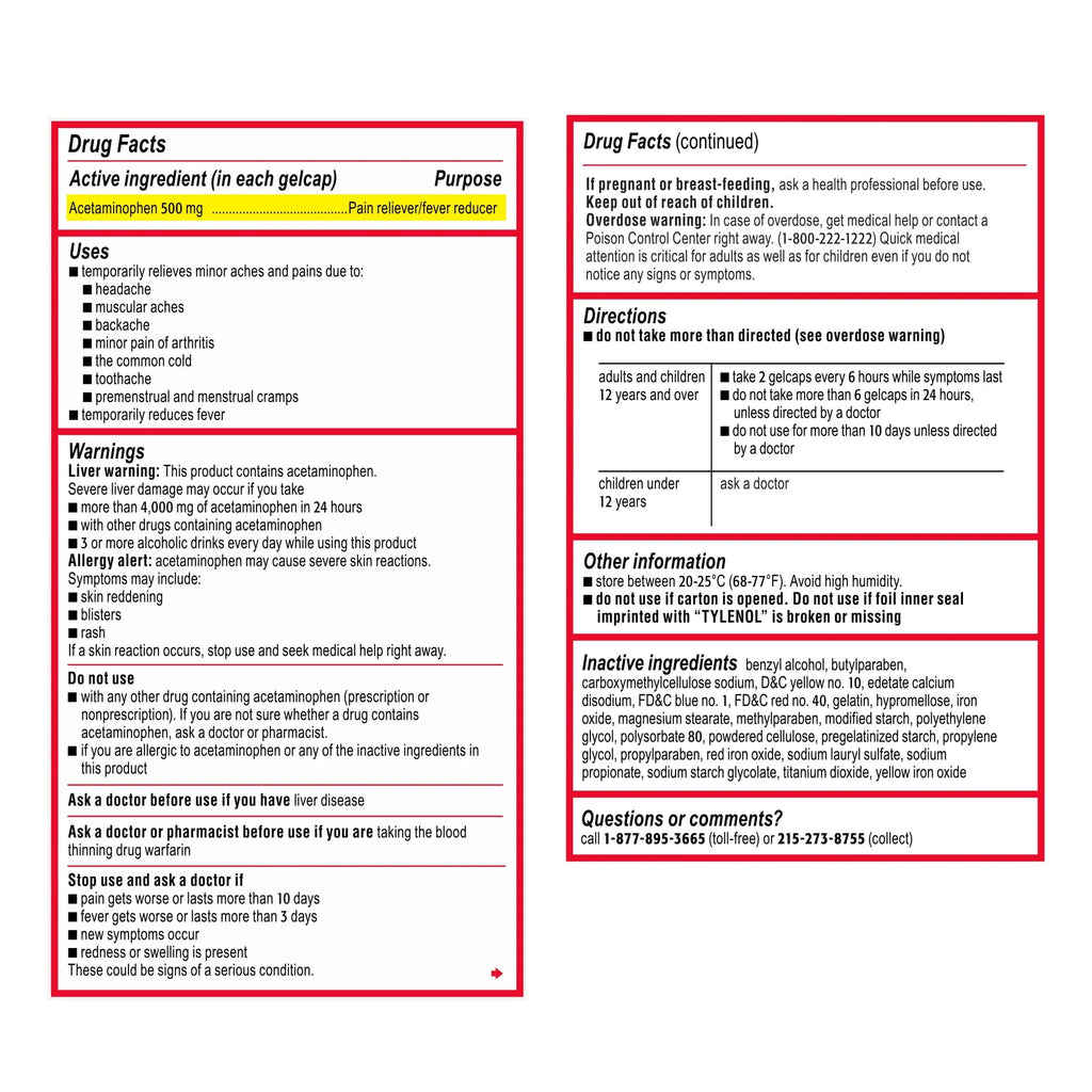 Extra Strength Acetaminophen Rapid Release Gels, 100 ct A31595