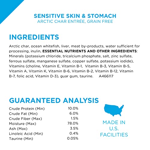 Sensitive Skin and Stomach Wet Cat Food Variety Pack, Pack of 24, 3 oz. Cans L9371