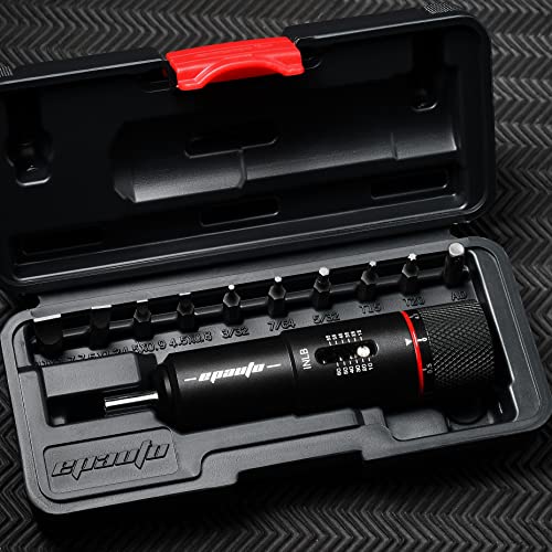 Black 10 to 65 inch-pound Torque Screwdriver Wrench with 10 Bits Set Z94314