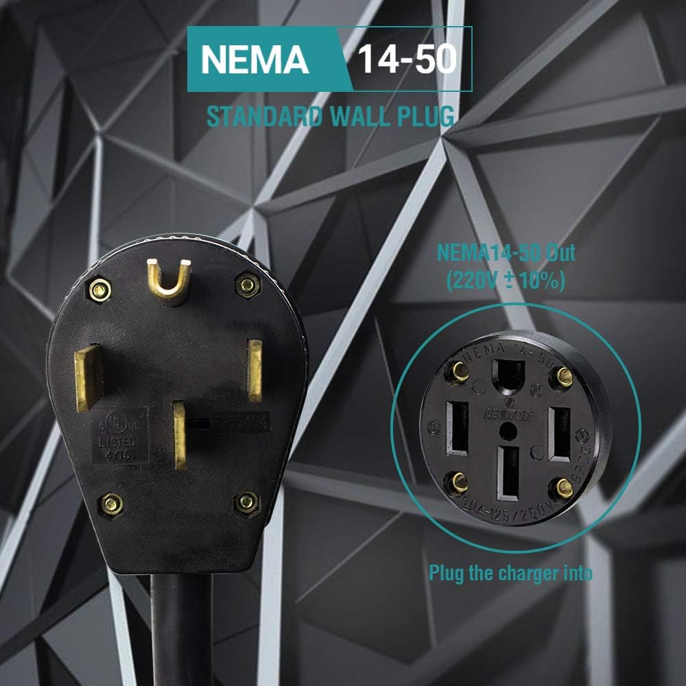 32 Amp Level 2 Portable EV Charger with NEMA14-50 26ft Cable Q545159