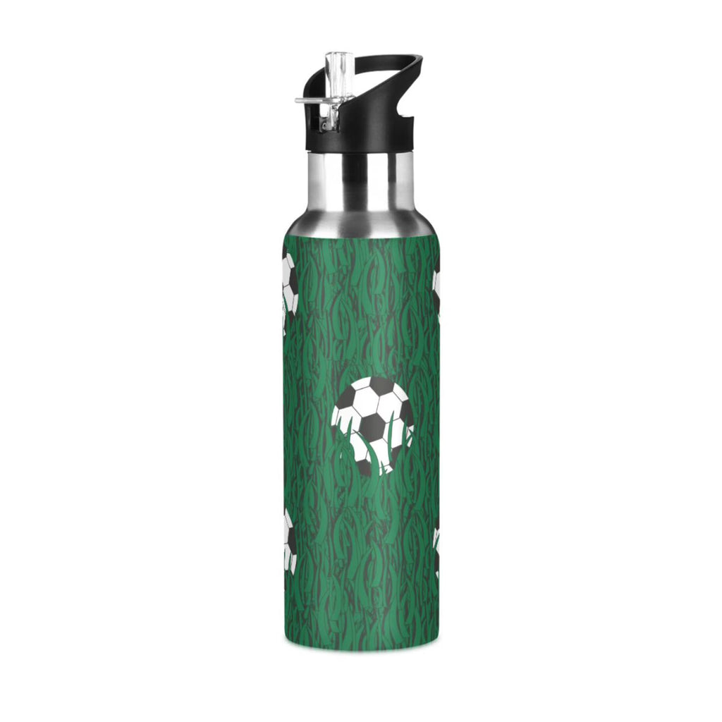 Green Stainless Steel Insulated Water Bottle with Straw Lid F611623