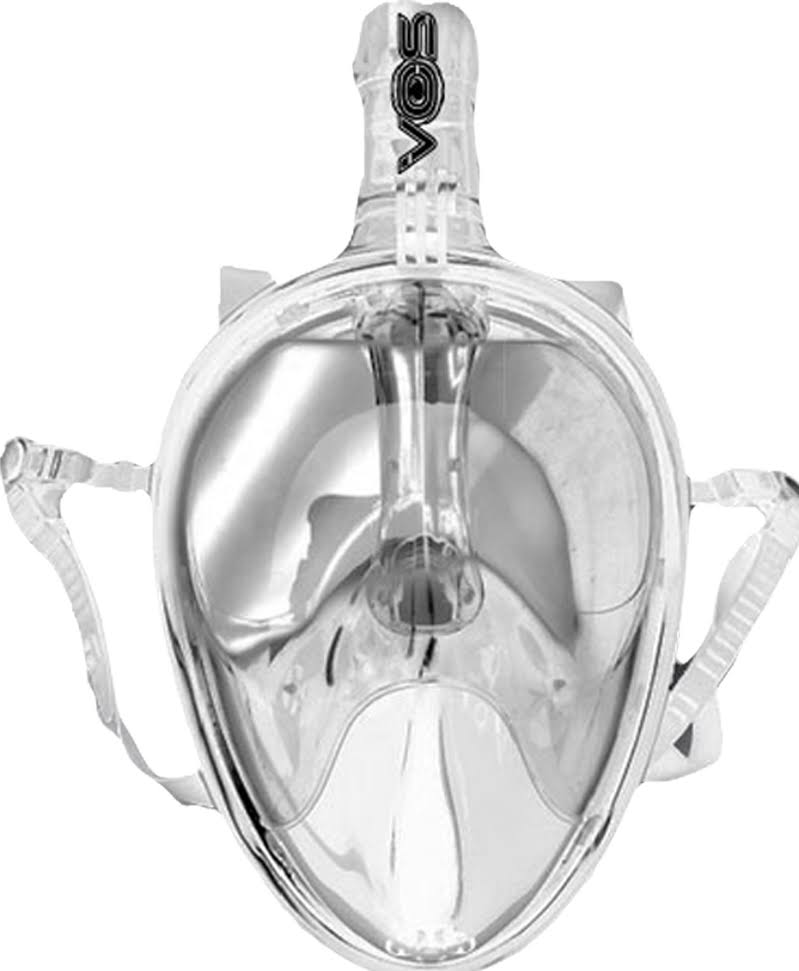 White Full Face Snorkel Mask with Action Camera Mount B473970