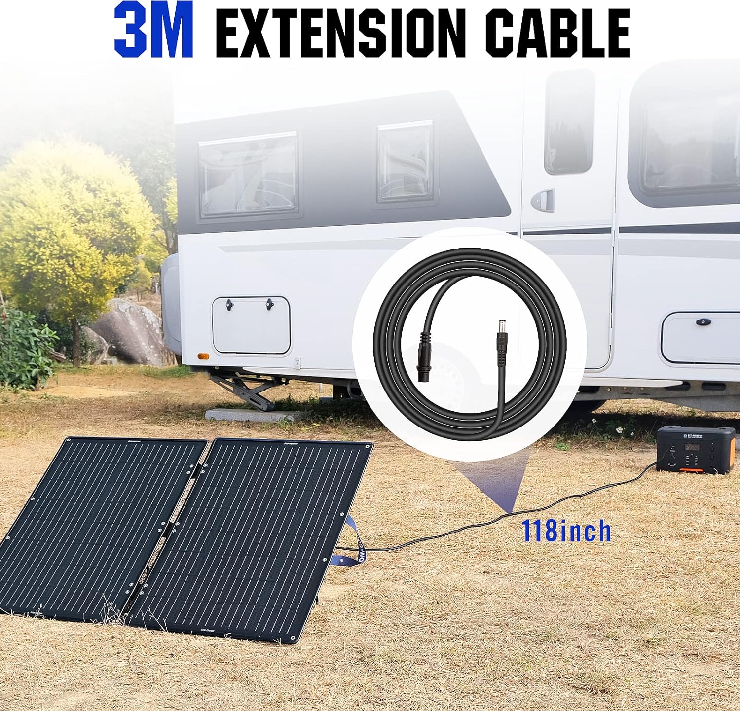 100W Foldable Solar Panel with Adjustable Kickstand U133355