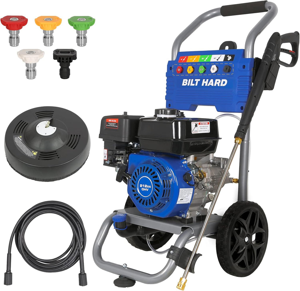 Gas 3300 PSI Pressure Washer with 25ft Hose & 5 Nozzles, 2.6 GPM Power Washer, 212cc 6.5HP Engine L696422