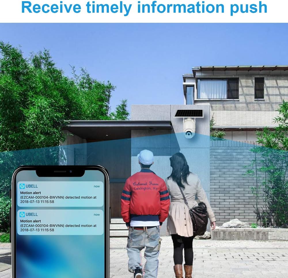 Solar Security Camera Outdoor with PIR Motion Detection and Colorful Night Vision W46336