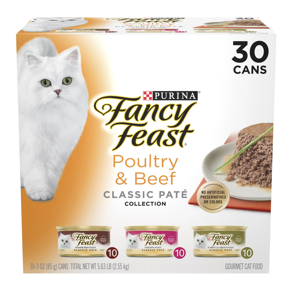 (30 Pack) Grain Free Pate Wet Cat Food Variety Pack 3 Oz. Cans N648