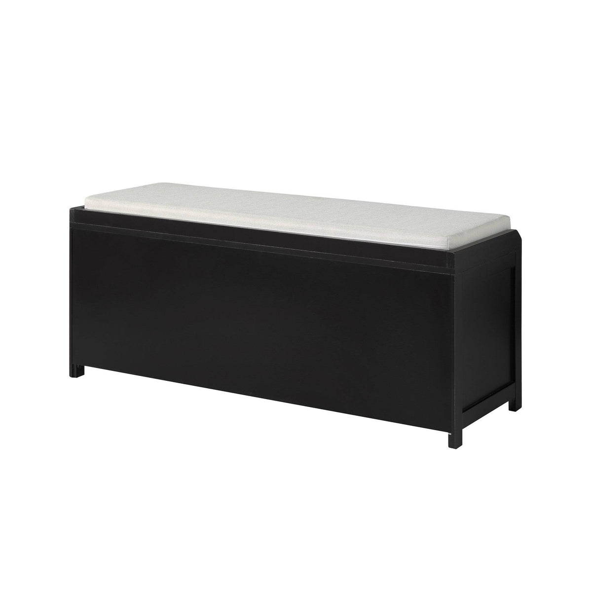 Black Wood Storage Bench with 2 Cabinets V42847