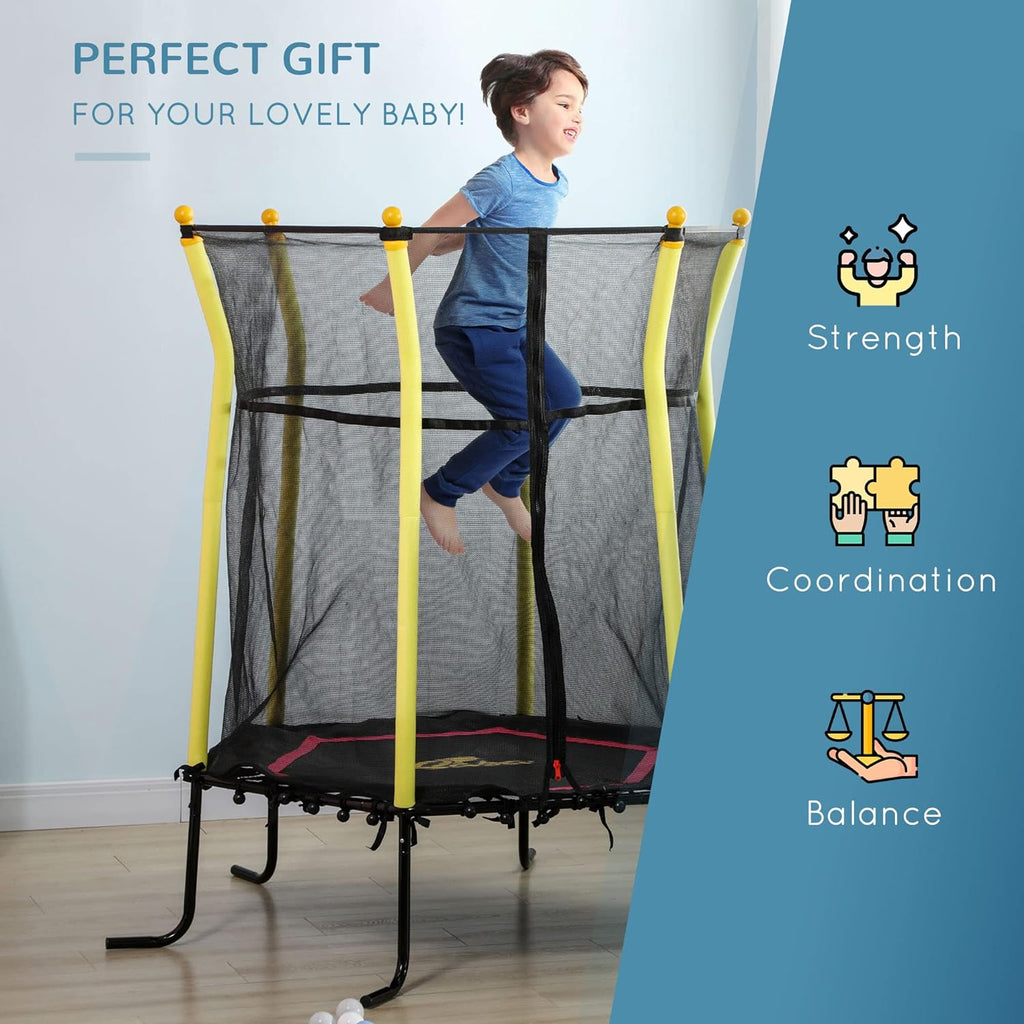 Kids Small Trampoline With Enclosure, Springfree Toddler Trampoline With Net, Black I931741