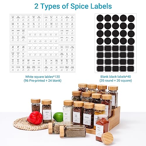 4 oz Glass Spice Jars with Bamboo Lids, 24 Pack W965511