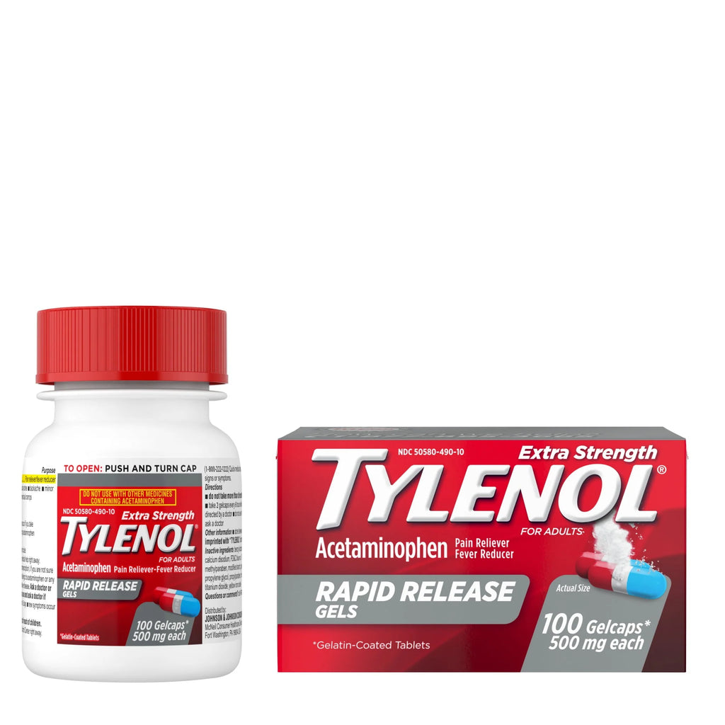 Extra Strength Acetaminophen Rapid Release Gels, 100 ct A31595