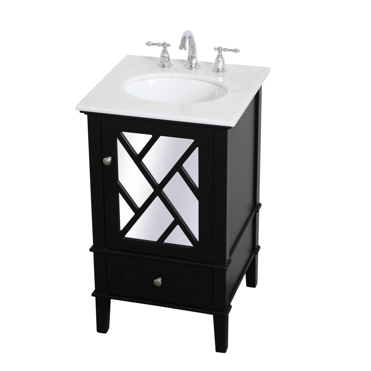 Grey Vanity Cabinet Set with Marble Top A5024