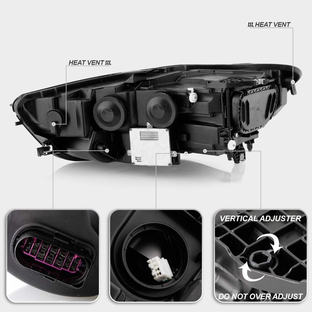 Passenger Side LED DRL Projector Headlight Assembly Y92070