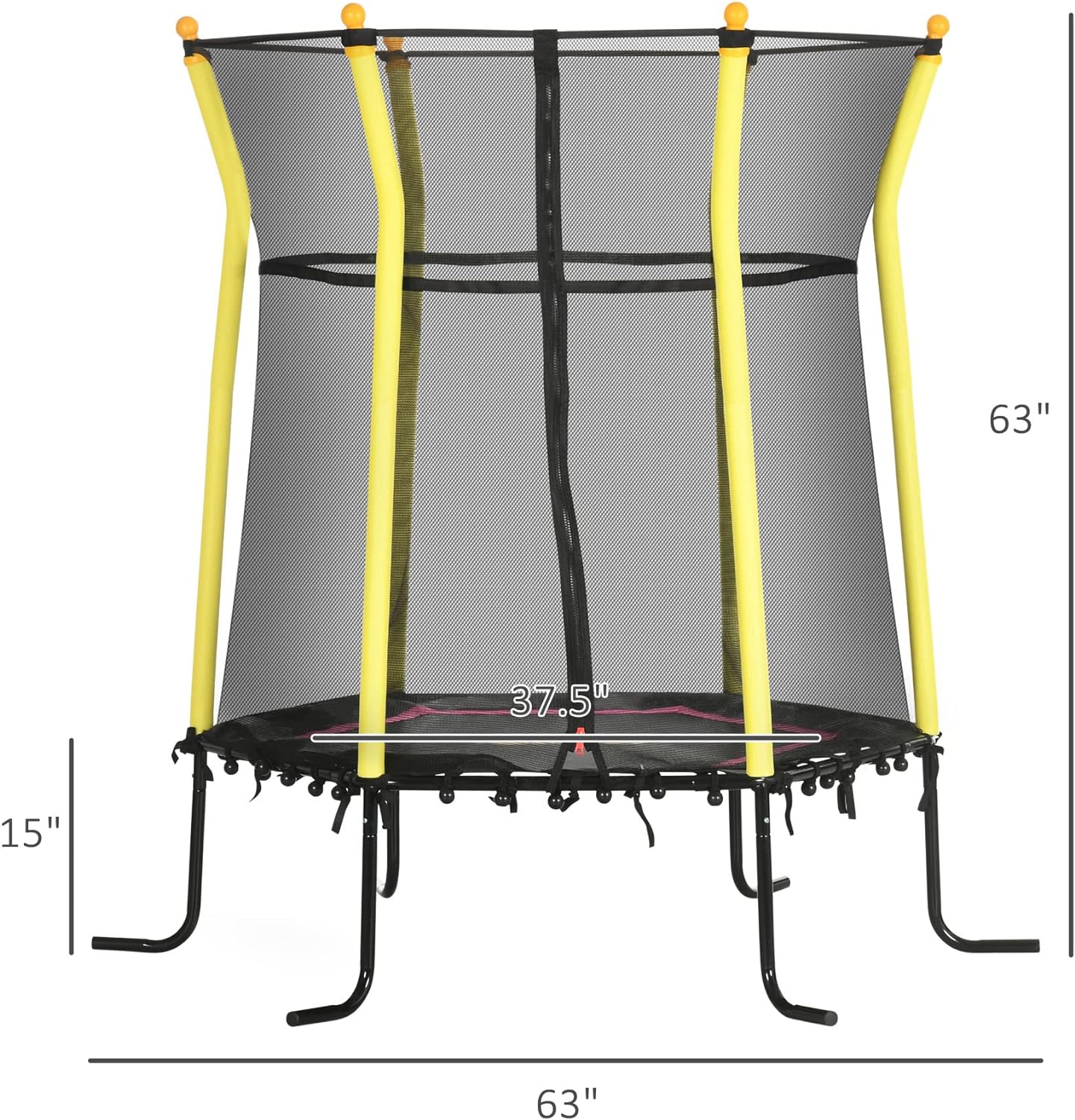 Kids Small Trampoline With Enclosure, Springfree Toddler Trampoline With Net, Black I931741