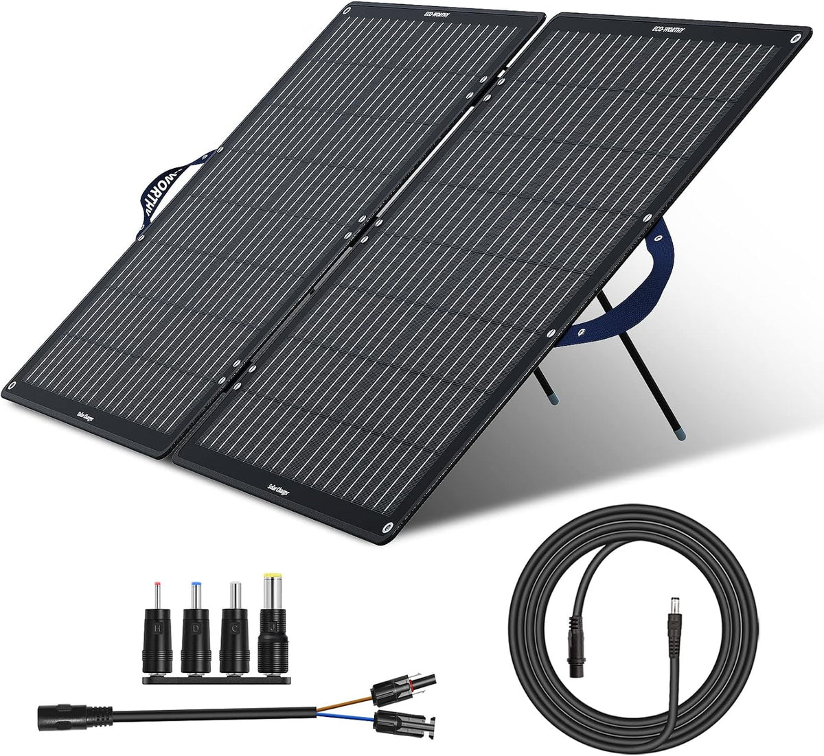 100W Foldable Solar Panel with Adjustable Kickstand U133355