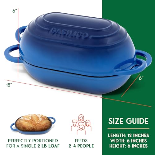 Blue 2 Qt Enameled Cast Iron Bread Oven with Lid X724633