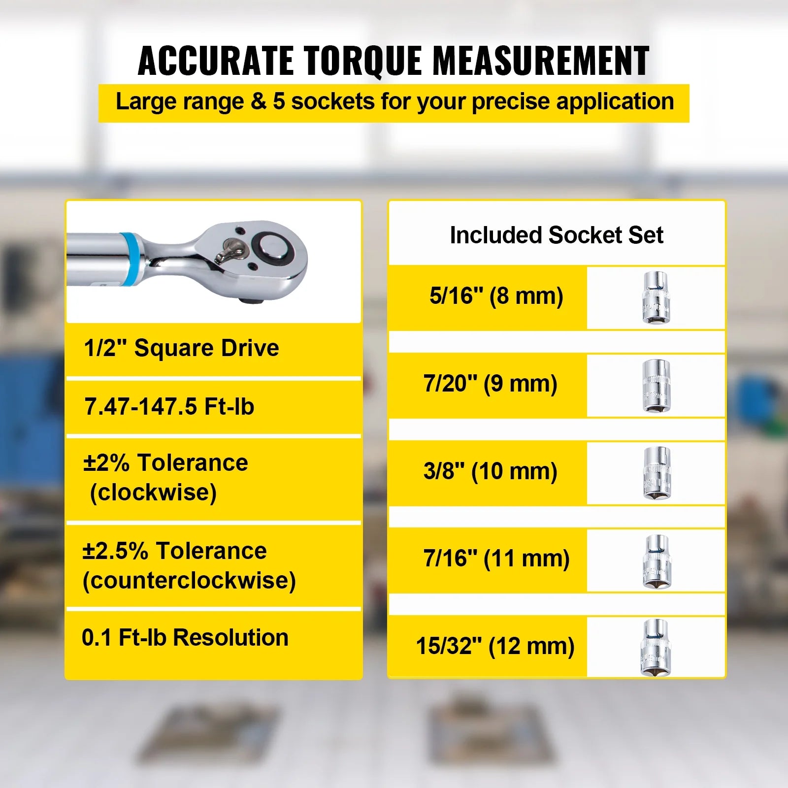 1/2" Drive Digital Torque Wrench with LED Display and Case I82404