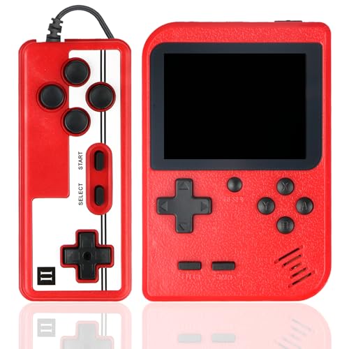 Handheld Retro Video Game Console with 500 Games, 3.0 Inches Screen, Red O365501