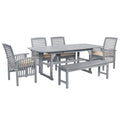 6 Piece Acacia Framed Outdoor Dining Set, Gray K6252