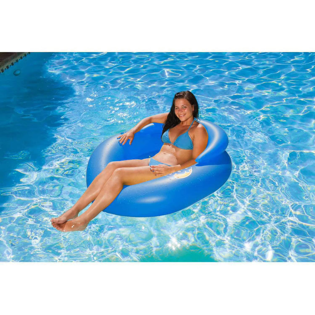 Blue Mesh Bottom Swimming Pool Float Lounge W27298