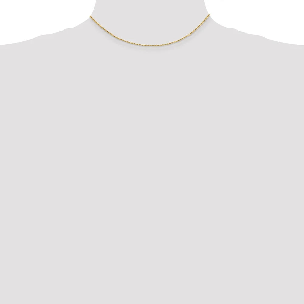 14K 14 inch 1.5mm Diamond-cut Rope Chain with Lobster Clasp C55272