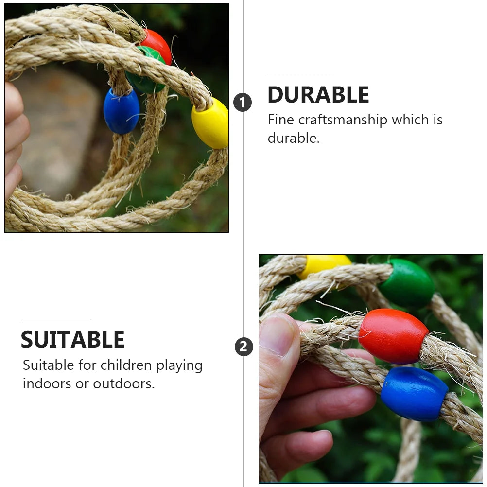 50 PCS Natural Rope Throwing Toss Rings Toy A1799