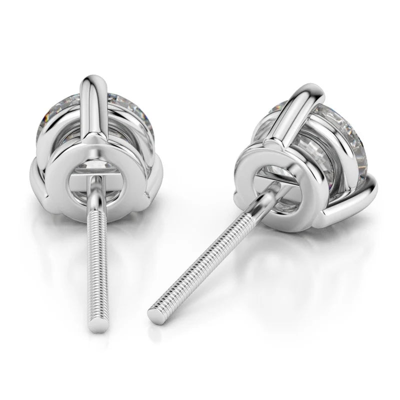 14K White Gold Diamond Stud Earrings D2929