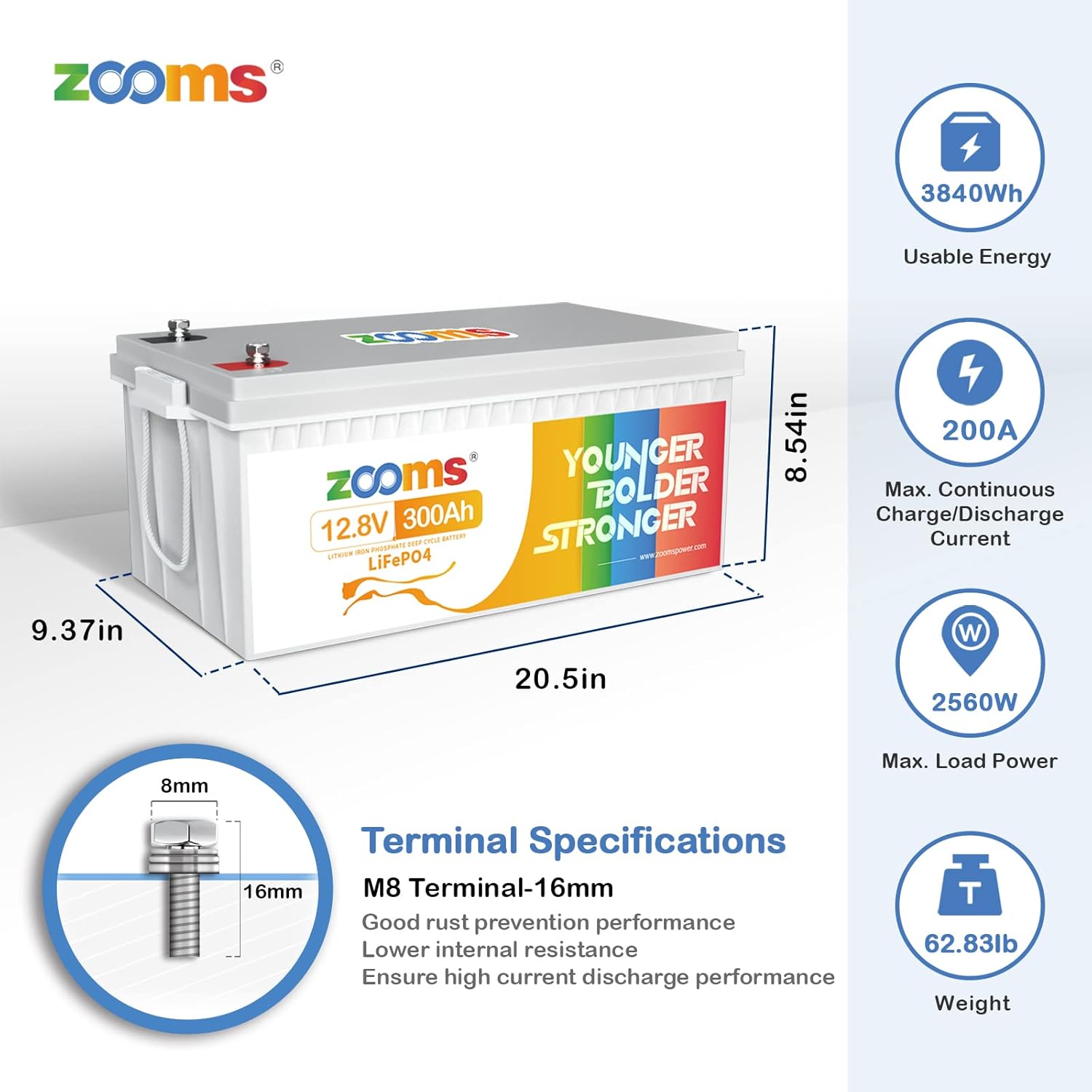12.8V 50Ah Lithium LiFePO4 Battery P70715