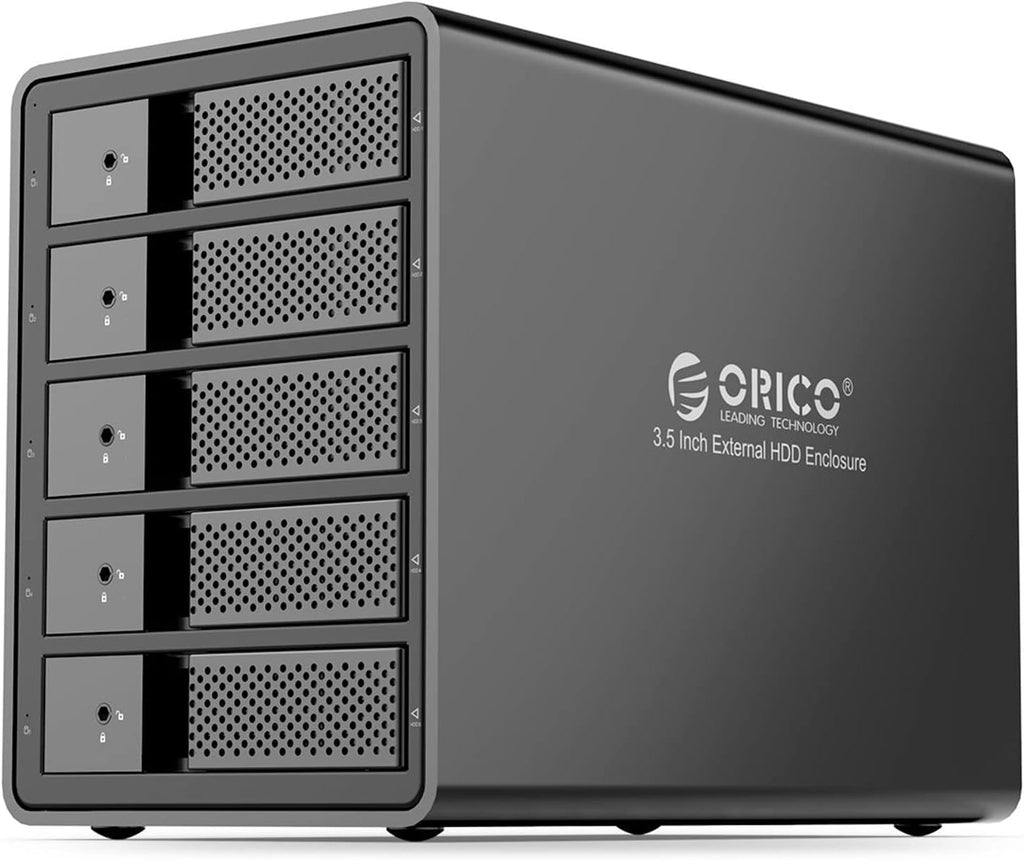 5 Bay External Hard Drive Enclosure USB 3.0 3.5 inch Aluminum Alloy HDD Enclosure with Fan E623208