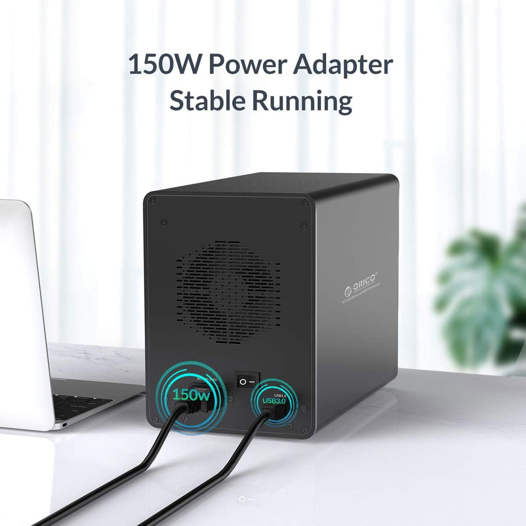 5 Bay External Hard Drive Enclosure USB 3.0 3.5 inch Aluminum Alloy HDD Enclosure with Fan E623208